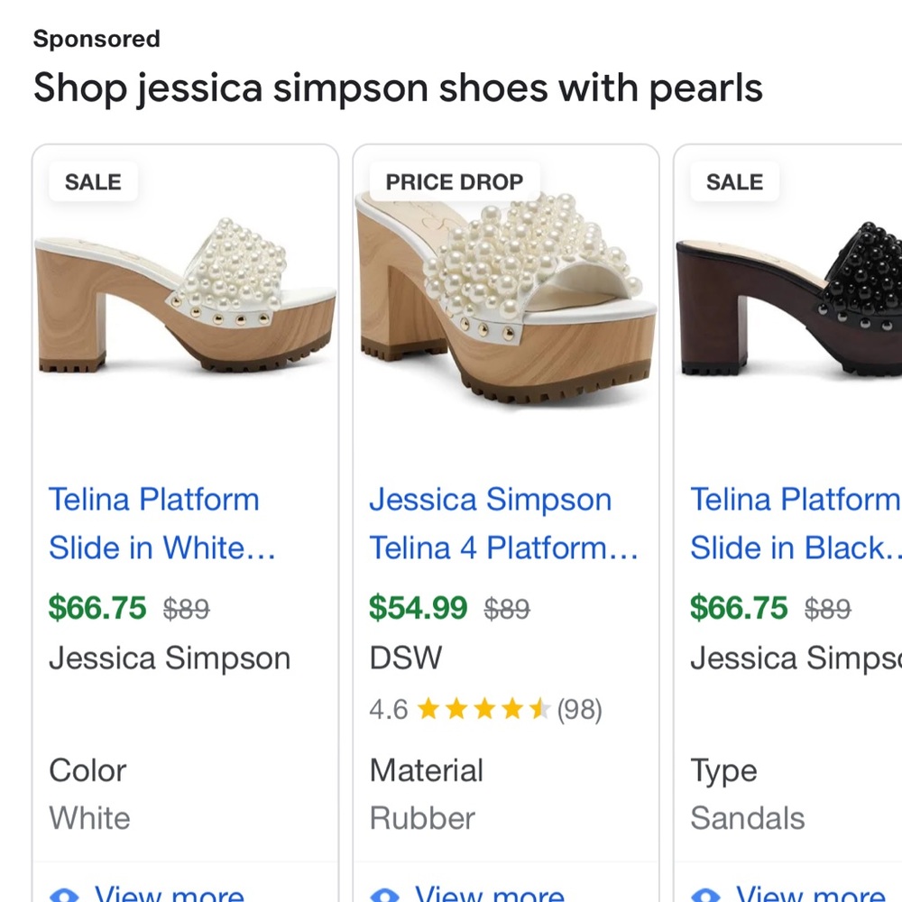 Jessica simpson pearl shoes worn once 7.5